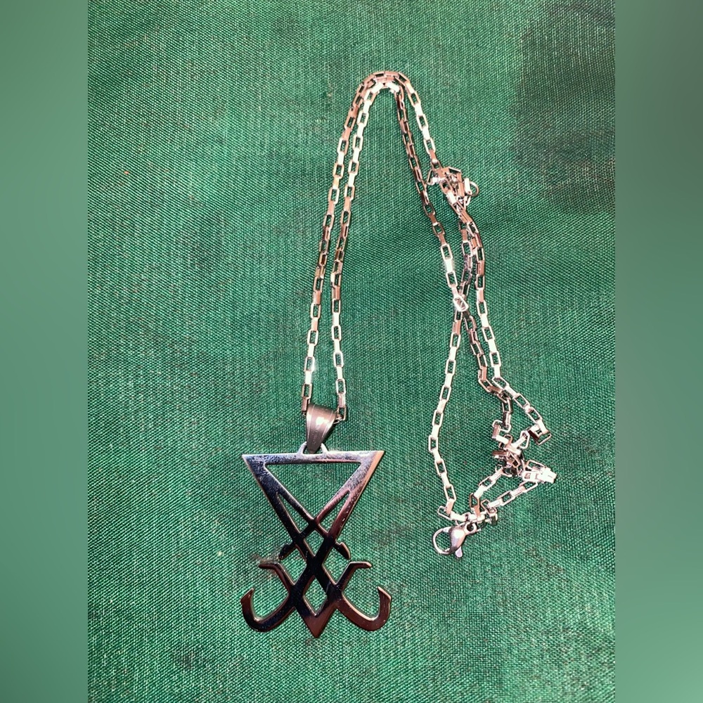 Sigil of Lucifer pendant and chain